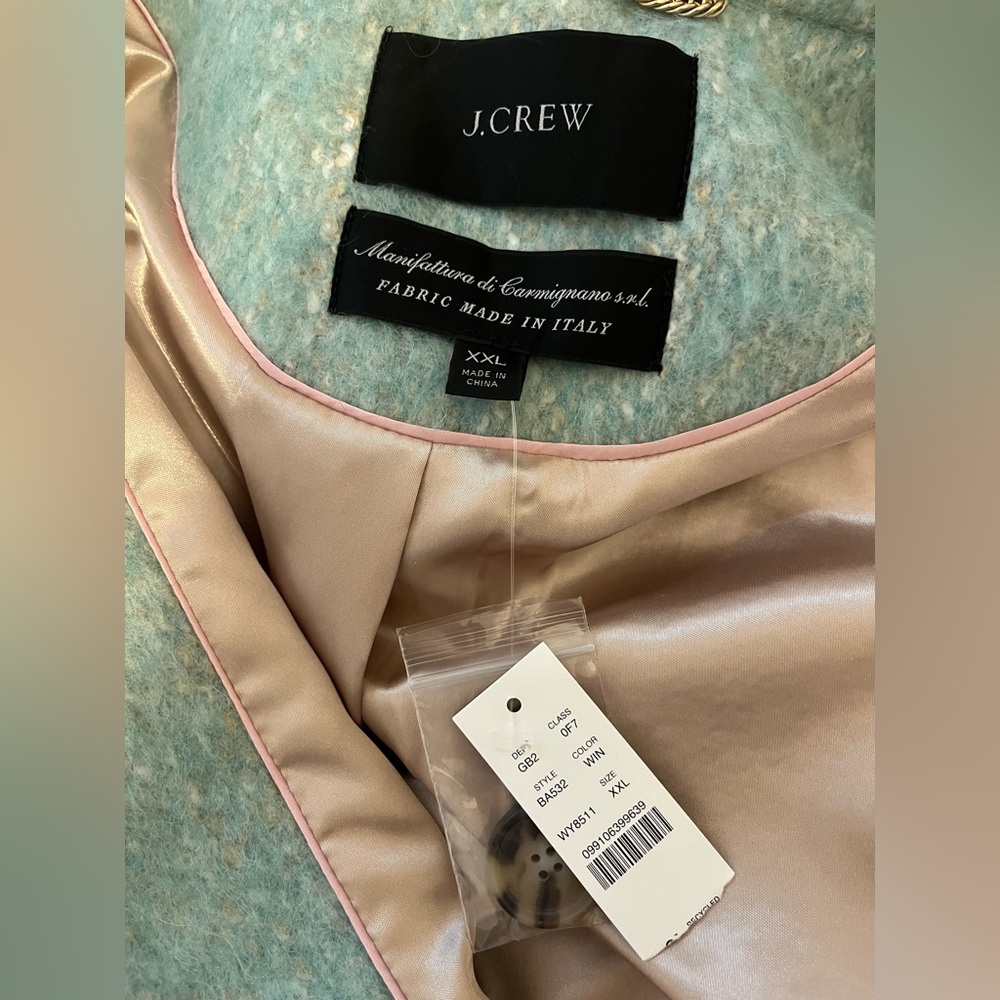 J.Crew Relaxed Topcoat in Italian Brushed Wool Blend Wintergreen XXL - Picture 10 of 13